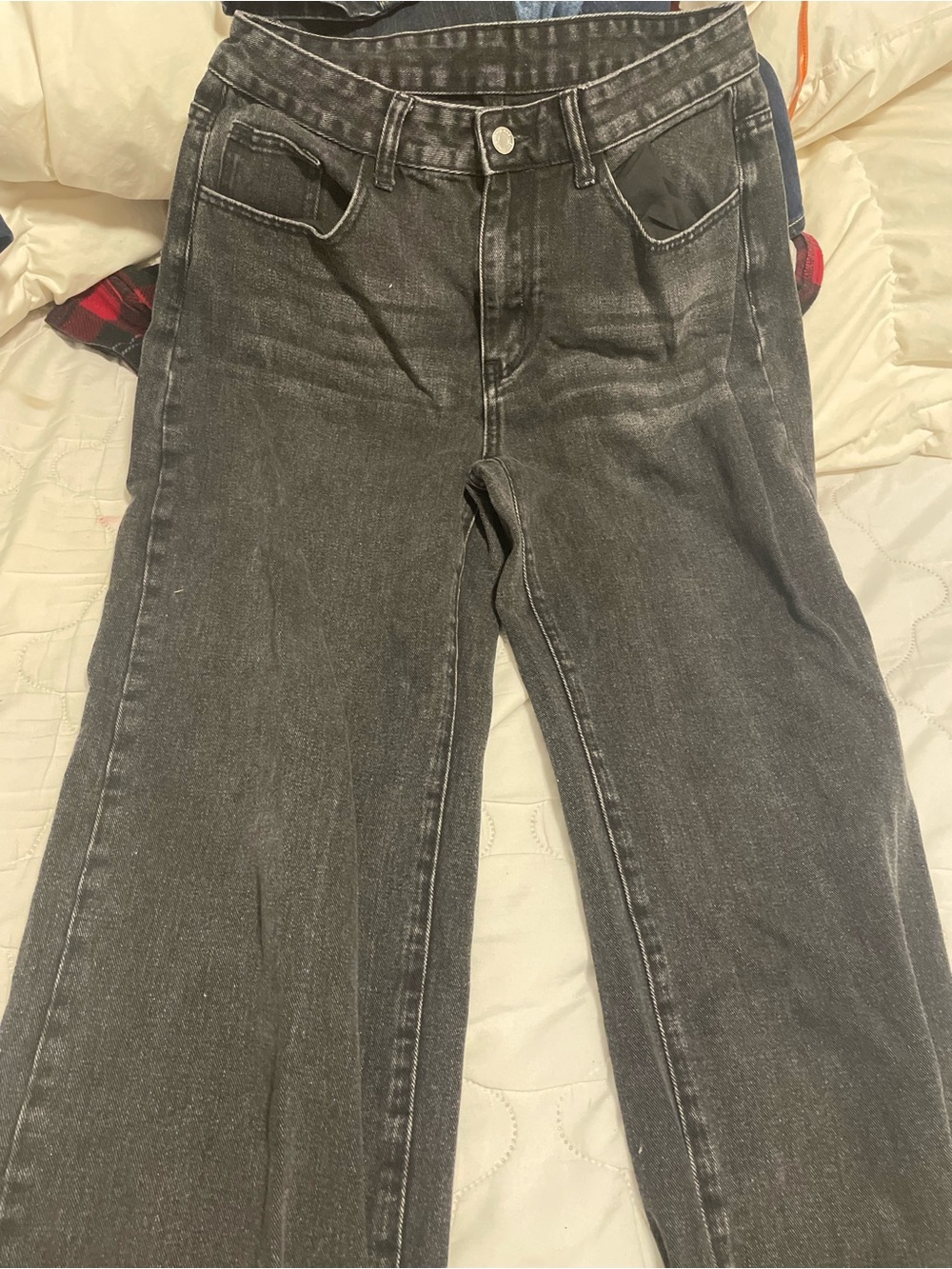 SHEIN Washed Black Boyfriend Jeans